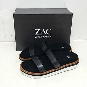 Zac Posen Shannon Black 2 Straps Slide Platform Sandals sz. 10 NWB